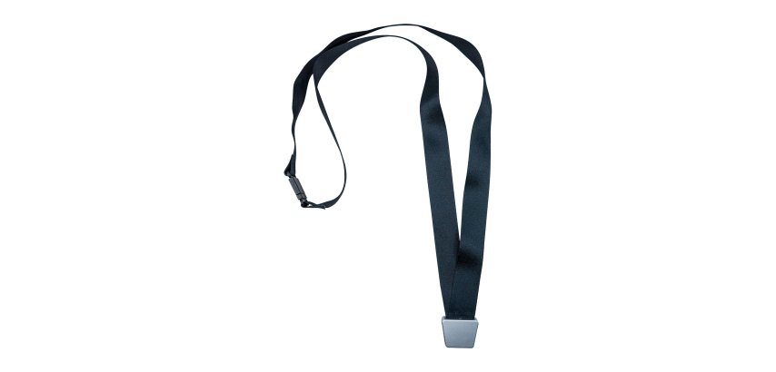 Lanyard in black, recycled polyester for badge with clip No-Twist Avery - sleeve of 10