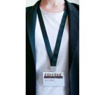 Tour de cou polyester noir recyclé pour badge avec clip No-Twist Avery - pochette de 10