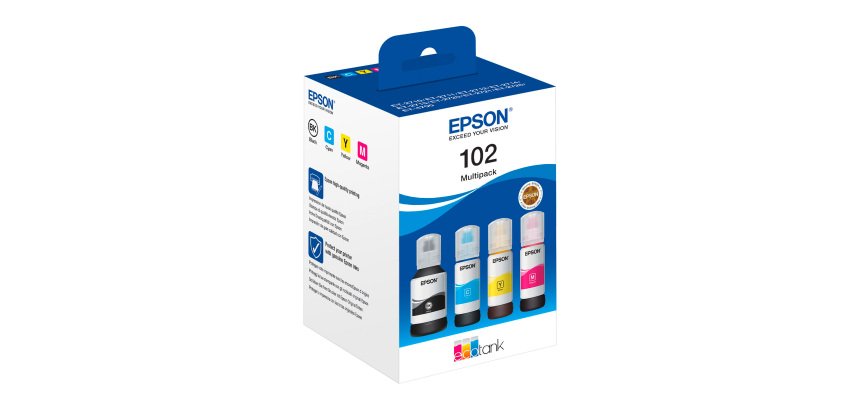 Pack 4 bouteilles encre 102 EPSON ecotank
