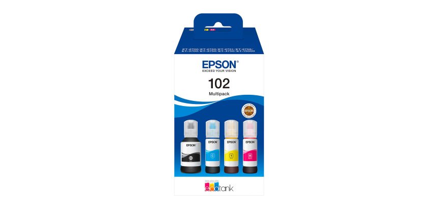 Pack 4 bouteilles encre 102 EPSON ecotank