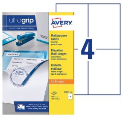 Etiquetas para direcciones impresoras de tinta y láser 105 x 148 mm Avery 3483-100 blanca - Caja de 400