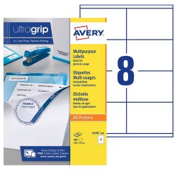 Etiquette adresse jet d'encre et laser Avery blanche