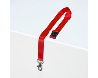 Halskordel aus recyceltem Polyester für Abzeichen mit Karabiner - Hülle von 10