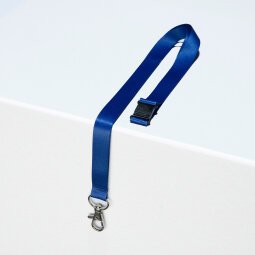 Lanyard in recycled polyester for badge with carabiner - sleeve of 10