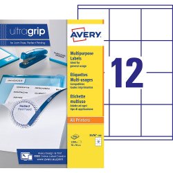 Etiquette adresse jet d'encre et laser 105 x 37 mm Avery 3484-100 blanche - Boîte de 1600