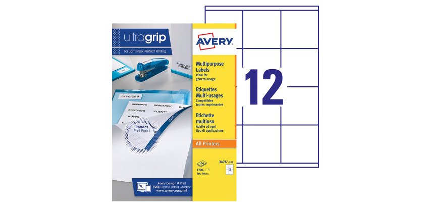 Etiquette adresse jet d'encre et laser 105 x 37 mm Avery 3484-100 blanche - Boîte de 1600