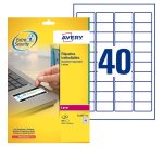 Etiquette de sécurité laser 45,7 x 25,4 mm Avery L6145-20 blanche - Pochette de 800