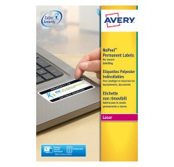Sicherheitsetikett Laser 45,7 x 25,4 mm Avery L6145-20 weiß - Hülle von 800