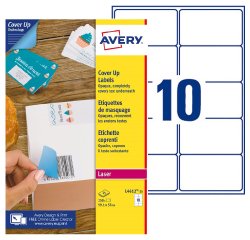 Etiqueta opaca cubriente láser 99,1 x 57 mm Avery blanca - Caja de 250