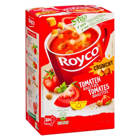 Royco tomaten met balletjes Crunchy - Big box doos van 20 zakjes