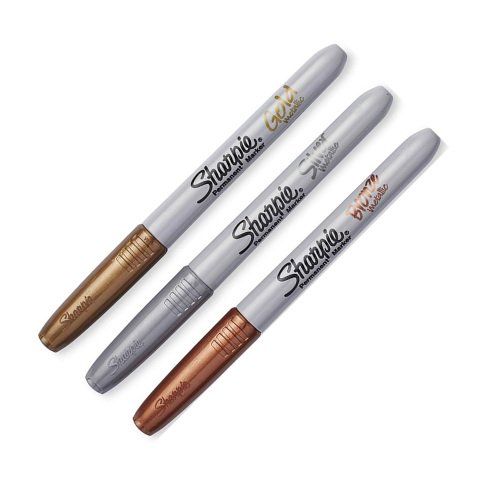 Rotuladores permanentes Sharpie Fine colores metálicos - Blíster 3 unidades