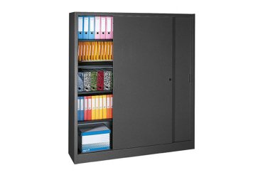 Hoge kast met schuifdeuren H 200 D 45 cm groot volume