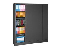 Hoge kast met schuifdeuren H 200 D 45 cm groot volume