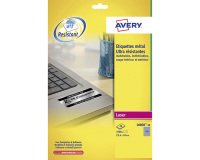 Pack 3780 äußerst starke Etikette Avery L 6008 25,4 x 10 mm metallgrau für Laserdrucker