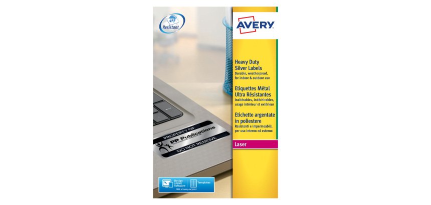 Etiquette ultra résistante laser 26,4 x 10 mm Avery L6008-20 grise - Pochette de 3780