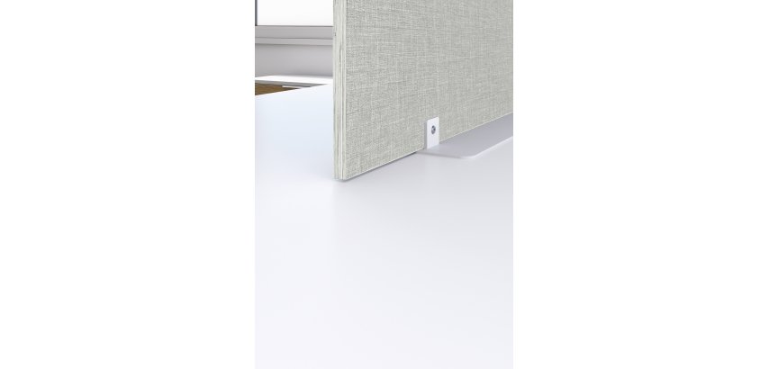 Écran de séparation B-Zen bois antibactérien L 80 x H 60 cm - Gris - avec socle