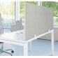 Écran de séparation B-Zen bois antibactérien H 60 cm - avec fixations couleur aluminium pour bureau individuel