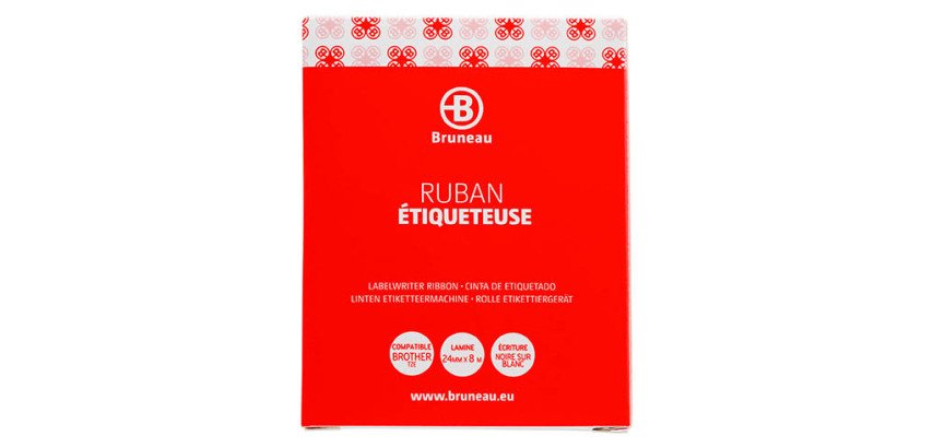 Ruban laminé 24 mm blanc écriture noire