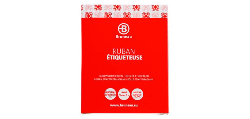 Ruban laminé 24 mm blanc écriture noire