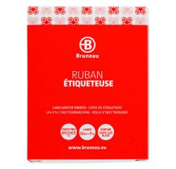 Gelamineerd lint 18 mm wit met zwarte tekst - compatibel Brother TZE 241