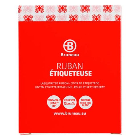 Cinta Bruneau 12 mm x 7m blanco escritura negro - Dymo D1 45013