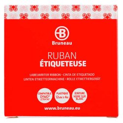 Ruban plastique 12 mm blanc écriture noire