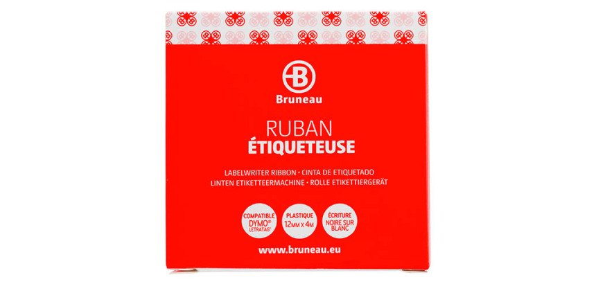 Ruban plastique 12 mm blanc écriture noire