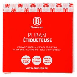 Cinta Bruneau 12 mm x 4m transparente escritura negro - Dymo 12267