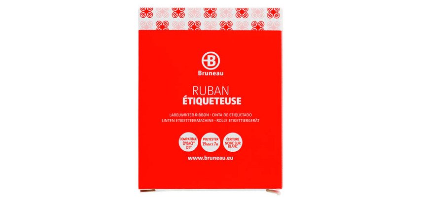 Ruban polyester 19 mm blanc écriture noire