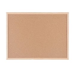 Cork notice board Basic by Bi-Office with natural wood frame 60 x 45 cm