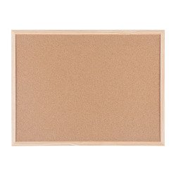 Cork notice board Basic by Bi-Office with natural wood frame 60 x 45 cm