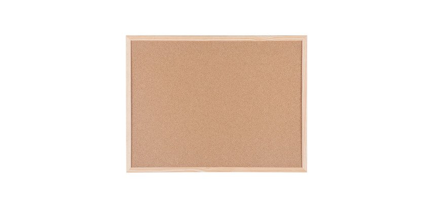 Cork notice board Basic by Bi-Office with natural wood frame 60 x 45 cm
