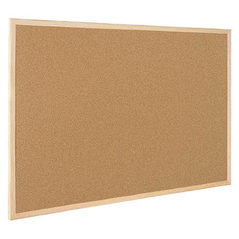 Tablero corcho con marco madera Bi Silque 90 x 120 cm