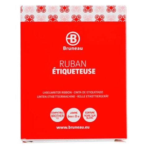 Ruban laminé 6 mm blanc écriture noire - Compatible Brother TZE 211