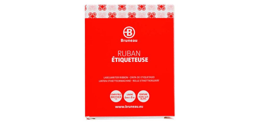 Ruban laminé 6 mm blanc écriture noire