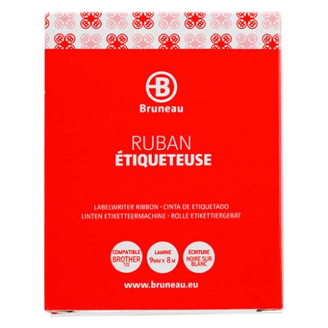 Ruban laminé 9 mm blanc écriture noire - Compatible Brother TZE 221