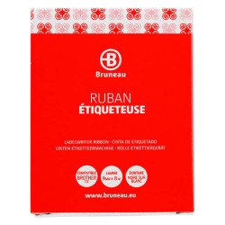 Ruban laminé 9 mm blanc écriture noire