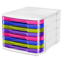 Klasseermodule Cep Gloss koffer wit 8 gekleurde laden