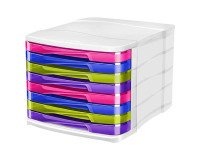 Module de classement Cep Gloss coffre blanc 8 tiroirs multicolores