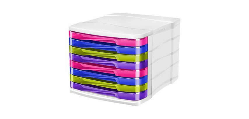 Classifying module Cep Gloss white case with 8 colored drawers