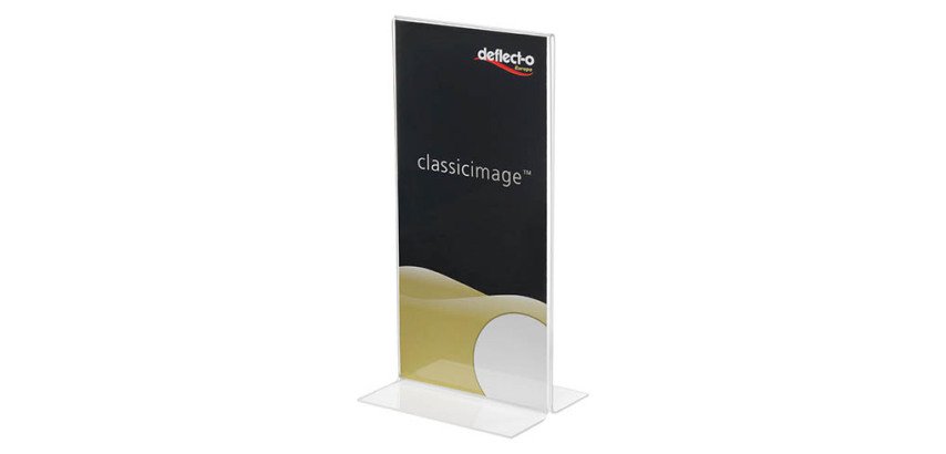 Présentoir de table Déflecto double face 1/3 de A4 transparent