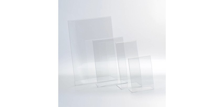 Tischdisplay, Visitenkartenhalter, geneigt, transparent A4