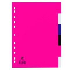 Intercalaire A4 polypropylène multicolore Bruneau 6 onglets réinscriptibles - 1 jeu