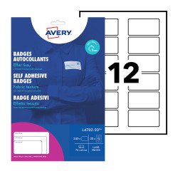 Identificadores adhesivos textil laser Avery 40 x 75 mm blancos - caja de 240