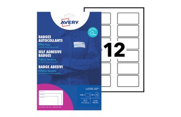 Identificadores adhesivos textil laser Avery 40 x 75 mm blancos - caja de 240