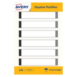 Geplastificeerde, zelfklevende etiketten Avery 17 x 86 mm - pak van 36