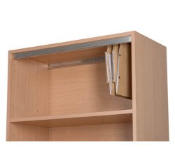 Jeu 2 rails pour dossiers suspendus longueur 75 cm pour tablettes bois L 80 cm