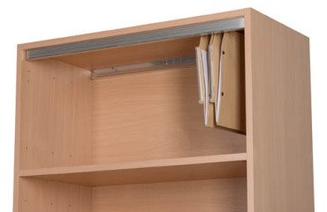 Jeu 2 rails pour dossiers suspendus longueur 75 cm pour tablettes bois L 80 cm