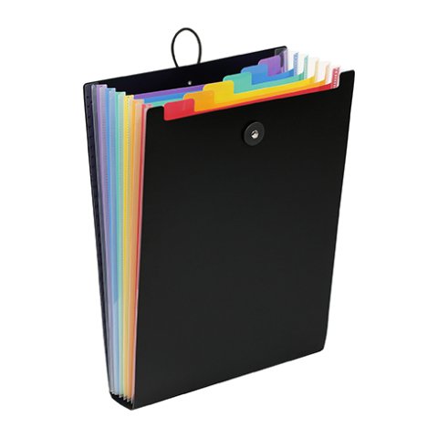 Clasificador vertical expansible 6 divisiones A4 Viquel Rainbow – negro