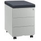 Mobile drawer cabinet metal 3 drawers light grey with cushion 